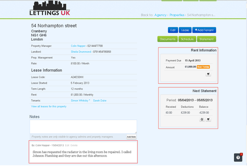 property profile page